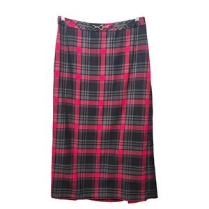 VTG Sag Harbor Maxi Skirt Womens Size 12 Plaid Academia Preppy Equestrian 90s